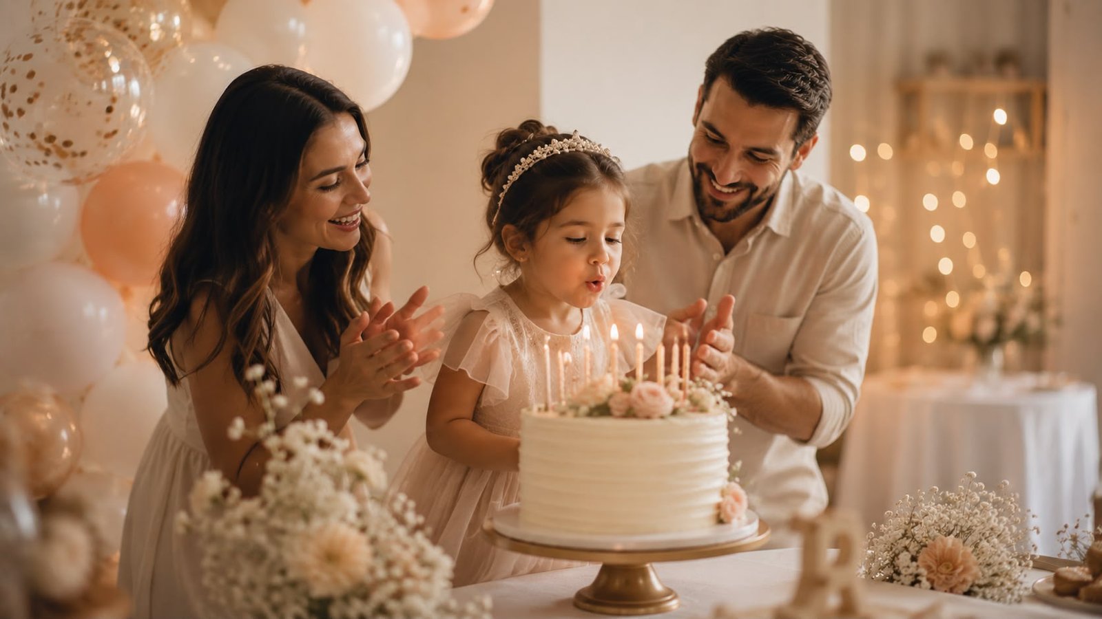 Criança a soprar velas do bolo de aniversário