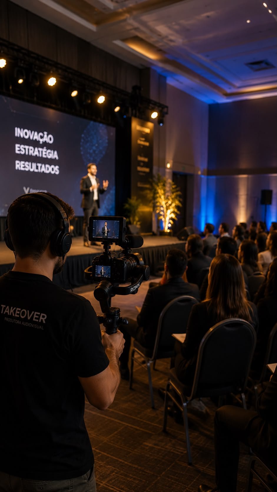 Cobertura de eventos corporativos, conferências e galas